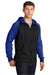 Sport-Tek ST236 Mens Sport-Wick Moisture Wicking Fleece Hooded Sweatshirt Hoodie w/ Pouch Pocket Black/True Royal Blue Model 3q