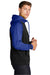 Sport-Tek ST236 Mens Sport-Wick Moisture Wicking Fleece Hooded Sweatshirt Hoodie w/ Pouch Pocket Black/True Royal Blue Model Side