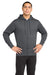 Sport-Tek ST238 Mens Sport-Wick Moisture Wicking Fleece Full Zip Hooded Sweatshirt Hoodie w/ Pouch Pocket Dark Smoke Grey Model Front