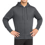 Sport-Tek Mens Sport-Wick Moisture Wicking Fleece Full Zip Hooded Sweatshirt Hoodie w/ Pouch Pocket - Dark Smoke Grey