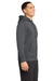 Sport-Tek ST238 Mens Sport-Wick Moisture Wicking Fleece Full Zip Hooded Sweatshirt Hoodie w/ Pouch Pocket Dark Smoke Grey Model Side