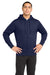 Sport-Tek ST238 Mens Sport-Wick Moisture Wicking Fleece Full Zip Hooded Sweatshirt Hoodie w/ Pouch Pocket Navy Blue Model Front