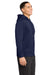 Sport-Tek ST238 Mens Sport-Wick Moisture Wicking Fleece Full Zip Hooded Sweatshirt Hoodie w/ Pouch Pocket Navy Blue Model Side