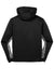 Sport-Tek ST239 Mens Sport-Wick CamoHex Moisture Wicking Fleece Hooded Sweatshirt Hoodie w/ Pouch Pocket Black/Dark Smoke Grey Flat Back