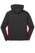 Sport-Tek ST239 Mens Sport-Wick CamoHex Moisture Wicking Fleece Hooded Sweatshirt Hoodie w/ Pouch Pocket Black/Deep Red Flat Back
