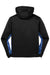 Sport-Tek ST239 Mens Sport-Wick CamoHex Moisture Wicking Fleece Hooded Sweatshirt Hoodie w/ Pouch Pocket Black/True Royal Blue Flat Back