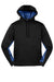 Sport-Tek ST239 Mens Sport-Wick CamoHex Moisture Wicking Fleece Hooded Sweatshirt Hoodie w/ Pouch Pocket Black/True Royal Blue Flat Front
