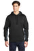 Sport-Tek ST239 Mens Sport-Wick CamoHex Moisture Wicking Fleece Hooded Sweatshirt Hoodie w/ Pouch Pocket Black/Dark Smoke Grey Model Front
