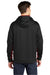 Sport-Tek ST239 Mens Sport-Wick CamoHex Moisture Wicking Fleece Hooded Sweatshirt Hoodie w/ Pouch Pocket Black/Deep Red Model Back
