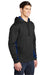Sport-Tek ST239 Mens Sport-Wick CamoHex Moisture Wicking Fleece Hooded Sweatshirt Hoodie w/ Pouch Pocket Black/True Royal Blue Model 3q