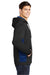 Sport-Tek ST239 Mens Sport-Wick CamoHex Moisture Wicking Fleece Hooded Sweatshirt Hoodie w/ Pouch Pocket Black/True Royal Blue Model Side