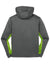 Sport-Tek ST239 Mens Sport-Wick CamoHex Moisture Wicking Fleece Hooded Sweatshirt Hoodie w/ Pouch Pocket Dark Smoke Grey/Lime Shock Green Flat Back
