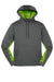 Sport-Tek ST239 Mens Sport-Wick CamoHex Moisture Wicking Fleece Hooded Sweatshirt Hoodie w/ Pouch Pocket Dark Smoke Grey/Lime Shock Green Flat Front
