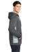 Sport-Tek ST239 Mens Sport-Wick CamoHex Moisture Wicking Fleece Hooded Sweatshirt Hoodie w/ Pouch Pocket Dark Smoke Grey/White Model Side