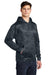 Sport-Tek ST240 Mens Sport-Wick CamoHex Moisture Wicking Fleece Hooded Sweatshirt Hoodie w/ Pouch Pocket Dark Smoke Grey Model 3q