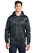 Sport-Tek ST240 Mens Sport-Wick CamoHex Moisture Wicking Fleece Hooded Sweatshirt Hoodie w/ Pouch Pocket Dark Smoke Grey Model Front