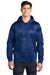 Sport-Tek ST240 Mens Sport-Wick CamoHex Moisture Wicking Fleece Hooded Sweatshirt Hoodie w/ Pouch Pocket True Royal Blue Model Front