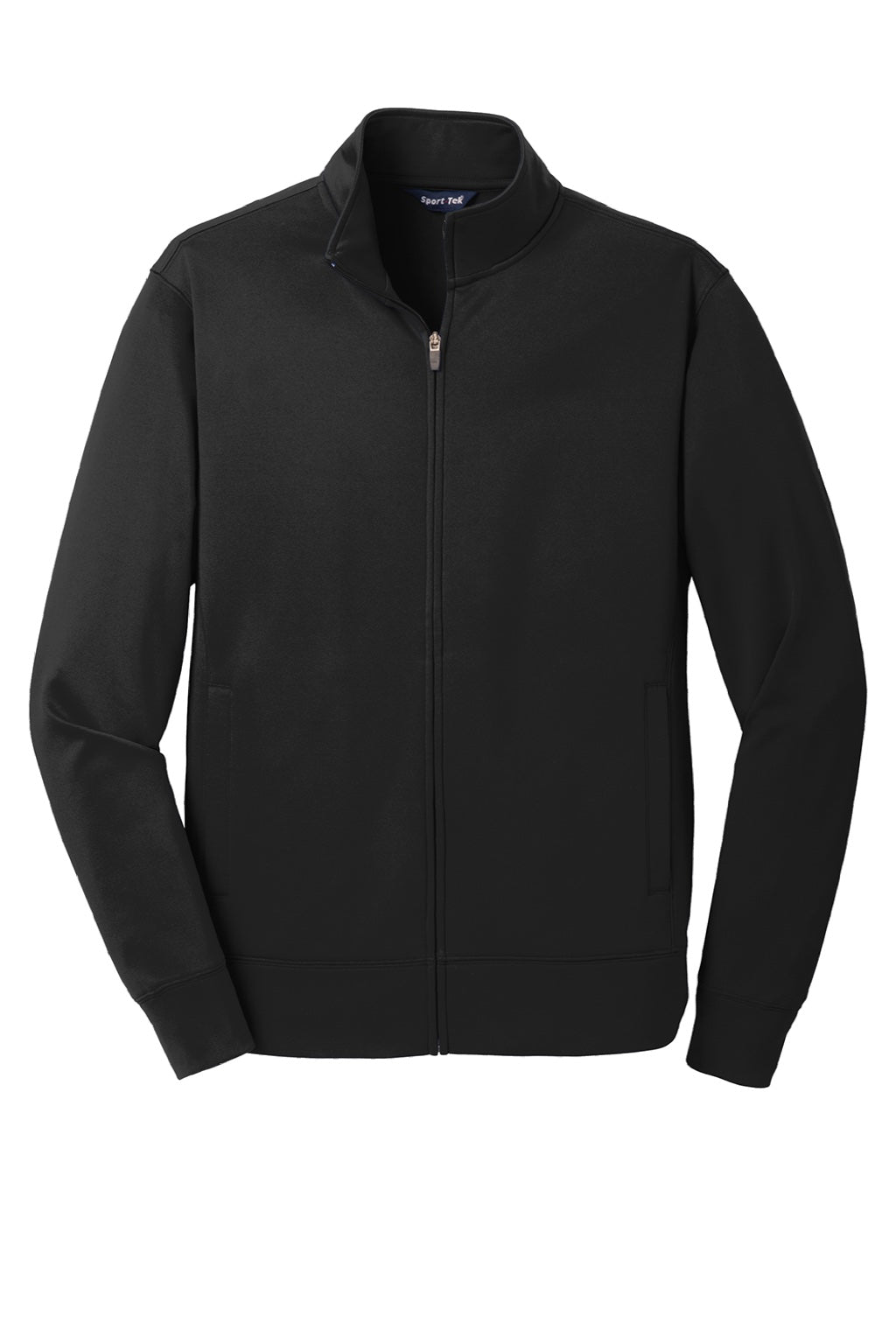 Sport-Tek ST241 Mens Sport-Wick Moisture Wicking Fleece Full Zip Sweatshirt w/ Pockets Black Flat Front