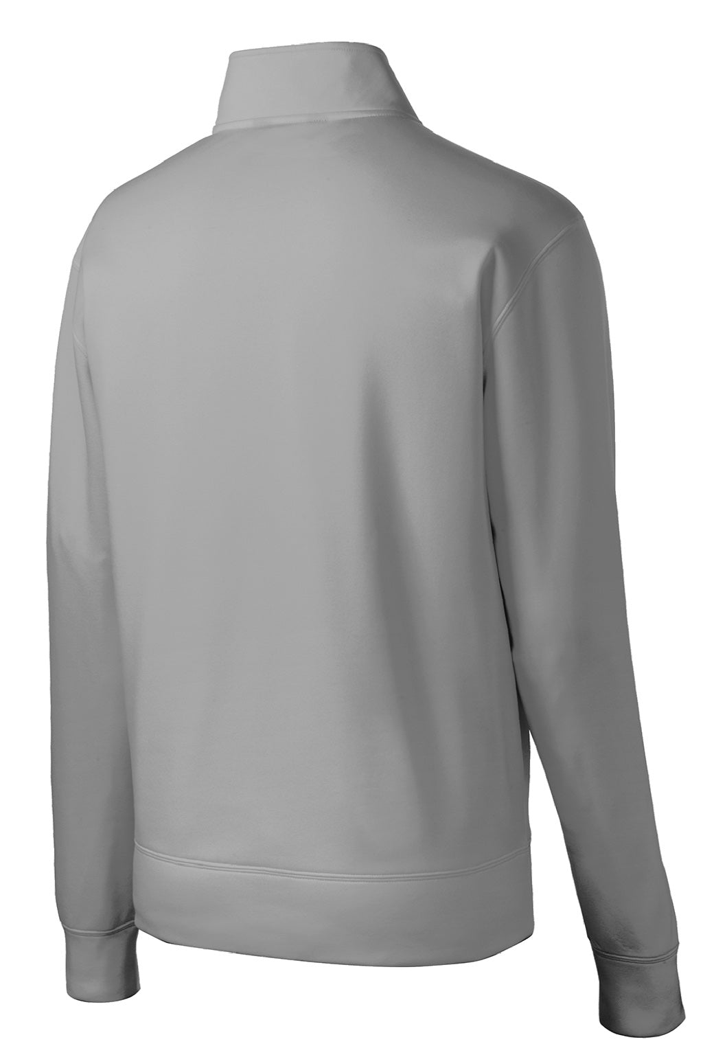 Sport-Tek ST241 Mens Sport-Wick Moisture Wicking Fleece Full Zip Sweatshirt w/ Pockets Silver Grey Flat Back