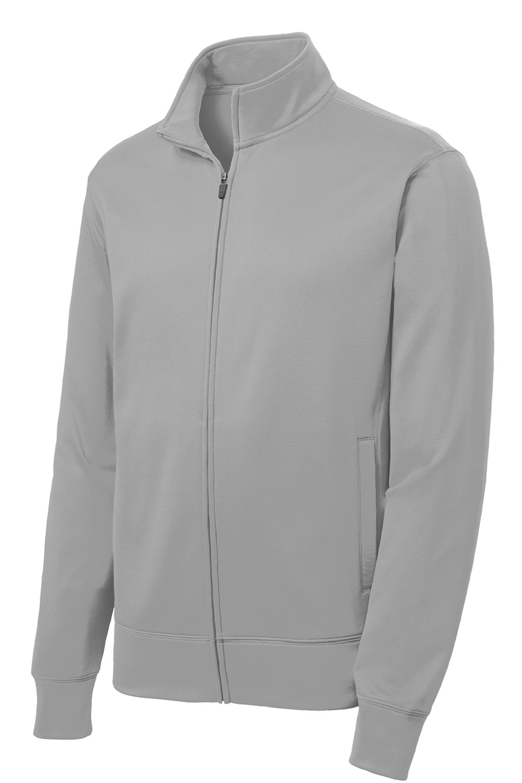 Sport-Tek ST241 Mens Sport-Wick Moisture Wicking Fleece Full Zip Sweatshirt w/ Pockets Silver Grey Flat Front