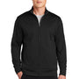 Sport-Tek Mens Sport-Wick Moisture Wicking Fleece Full Zip Sweatshirt w/ Pockets - Black