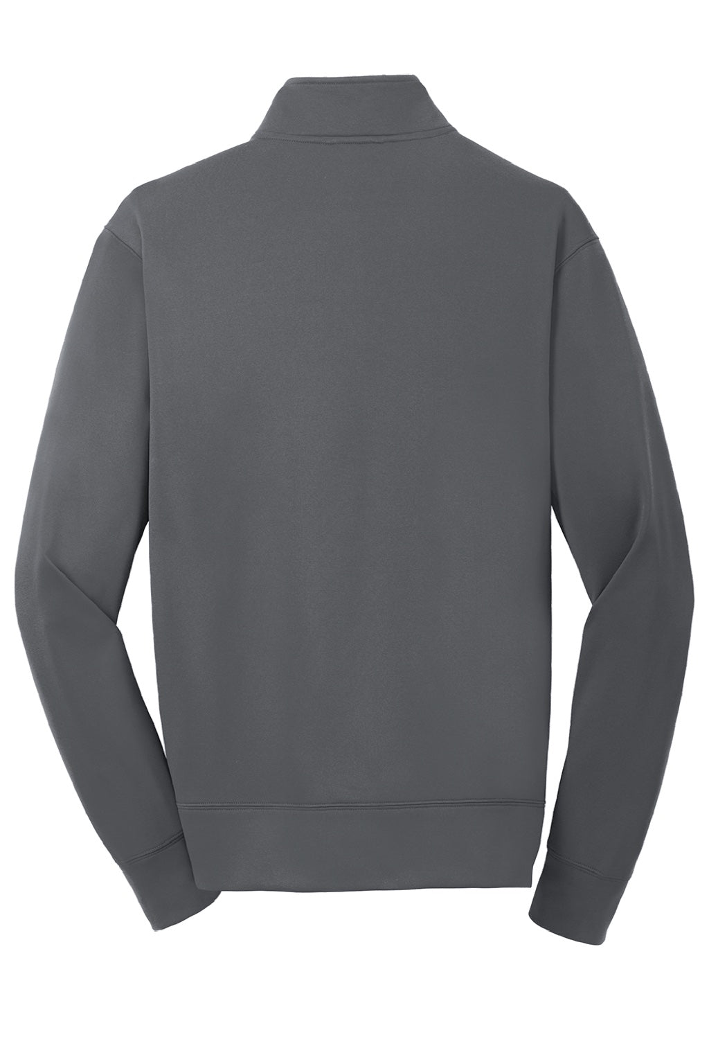 Sport-Tek ST241 Mens Sport-Wick Moisture Wicking Fleece Full Zip Sweatshirt w/ Pockets Dark Smoke Grey Flat Back
