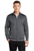 Sport-Tek ST241 Mens Sport-Wick Moisture Wicking Fleece Full Zip Sweatshirt w/ Pockets Dark Smoke Grey Model Front