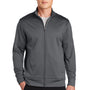 Sport-Tek Mens Sport-Wick Moisture Wicking Fleece Full Zip Sweatshirt w/ Pockets - Dark Smoke Grey