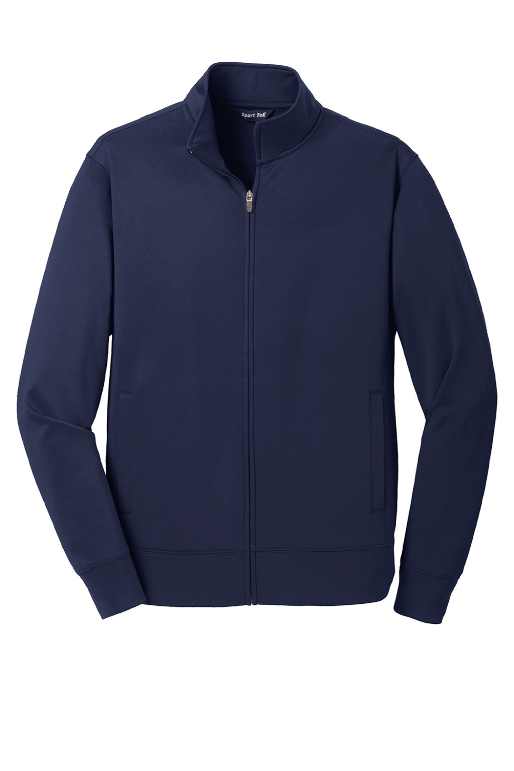 Sport-Tek ST241 Mens Sport-Wick Moisture Wicking Fleece Full Zip Sweatshirt w/ Pockets Navy Blue Flat Front