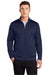 Sport-Tek ST241 Mens Sport-Wick Moisture Wicking Fleece Full Zip Sweatshirt w/ Pockets Navy Blue Model Front