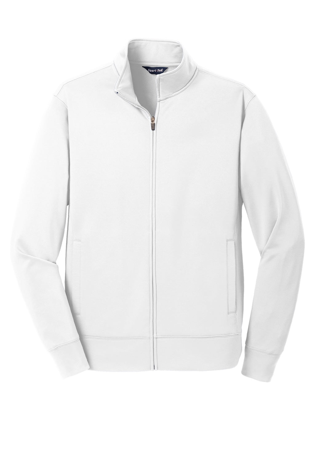 Sport-Tek ST241 Mens Sport-Wick Moisture Wicking Fleece Full Zip Sweatshirt w/ Pockets White Flat Front