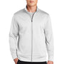 Sport-Tek Mens Sport-Wick Moisture Wicking Fleece Full Zip Sweatshirt w/ Pockets - White