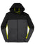 Sport-Tek ST245 Mens Moisture Wicking Full Zip Tech Fleece Hooded Jacket Black/Heather Graphite Grey/Citron Green Flat Front