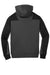 Sport-Tek ST249 Mens Tech Moisture Wicking Fleece 1/4 Zip Hooded Sweatshirt Hoodie w/ Patch Pocket Heather Graphite Grey/Black Flat Back