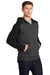 Sport-Tek ST249 Mens Tech Moisture Wicking Fleece 1/4 Zip Hooded Sweatshirt Hoodie w/ Patch Pocket Heather Graphite Grey/Black Model 3q