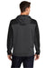 Sport-Tek ST249 Mens Tech Moisture Wicking Fleece 1/4 Zip Hooded Sweatshirt Hoodie w/ Patch Pocket Heather Graphite Grey/Black Model Back