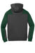 Sport-Tek ST249 Mens Tech Moisture Wicking Fleece 1/4 Zip Hooded Sweatshirt Hoodie w/ Patch Pocket Heather Graphite Grey/Forest Green Flat Back