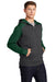 Sport-Tek ST249 Mens Tech Moisture Wicking Fleece 1/4 Zip Hooded Sweatshirt Hoodie w/ Patch Pocket Heather Graphite Grey/Forest Green Model 3q
