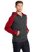 Sport-Tek ST249 Mens Tech Moisture Wicking Fleece 1/4 Zip Hooded Sweatshirt Hoodie w/ Patch Pocket Heather Graphite Grey/True Red Model 3q