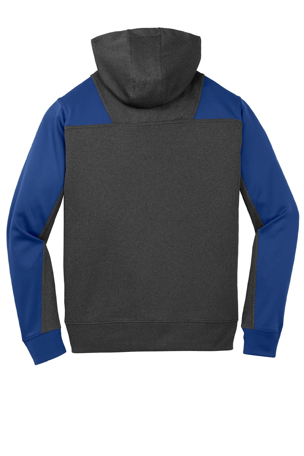 Sport-Tek ST249 Mens Tech Moisture Wicking Fleece 1/4 Zip Hooded Sweatshirt Hoodie w/ Patch Pocket Heather Graphite Grey/True Royal Blue Flat Back