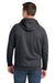 Sport-Tek ST250 Mens Tech Moisture Wicking Fleece Hooded Sweatshirt Hoodie w/ Pouch Pocket Heather Graphite Grey Model Back