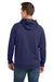 Sport-Tek ST250 Mens Tech Moisture Wicking Fleece Hooded Sweatshirt Hoodie w/ Pouch Pocket True Navy Blue Model Back
