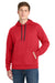 Sport-Tek ST250 Mens Tech Moisture Wicking Fleece Hooded Sweatshirt Hoodie w/ Pouch Pocket True Red Model Front