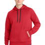 Sport-Tek Mens Tech Moisture Wicking Fleece Hooded Sweatshirt Hoodie w/ Pouch Pocket - True Red