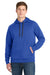 Sport-Tek ST250 Mens Tech Moisture Wicking Fleece Hooded Sweatshirt Hoodie w/ Pouch Pocket True Royal Blue Model Front