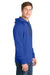 Sport-Tek ST250 Mens Tech Moisture Wicking Fleece Hooded Sweatshirt Hoodie w/ Pouch Pocket True Royal Blue Model Side