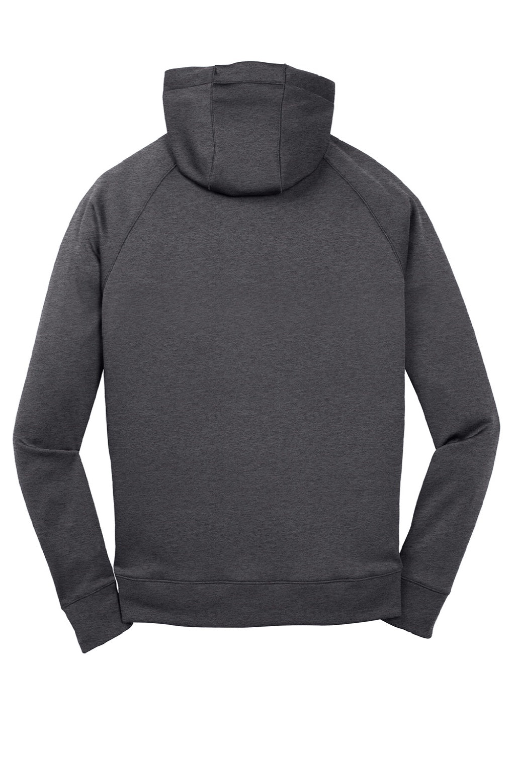 Sport-Tek ST250 Mens Tech Moisture Wicking Fleece Hooded Sweatshirt Hoodie w/ Pouch Pocket Heather Graphite Grey Flat Back