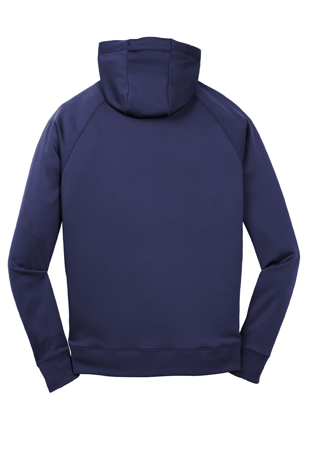 Sport-Tek ST250 Mens Tech Moisture Wicking Fleece Hooded Sweatshirt Hoodie w/ Pouch Pocket True Navy Blue Flat Back