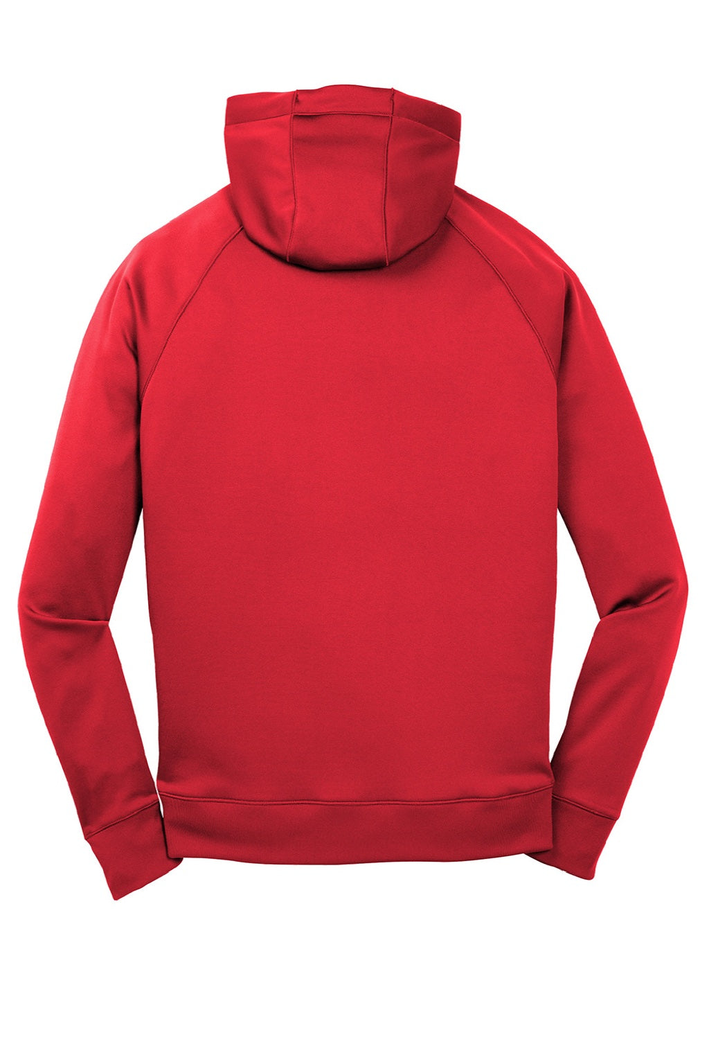 Sport-Tek ST250 Mens Tech Moisture Wicking Fleece Hooded Sweatshirt Hoodie w/ Pouch Pocket True Red Flat Back