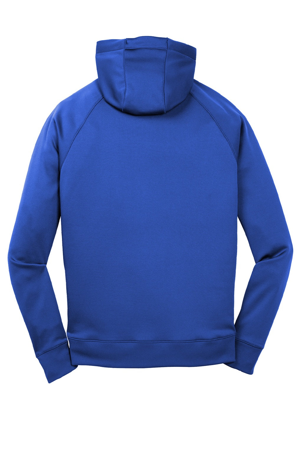 Sport-Tek ST250 Mens Tech Moisture Wicking Fleece Hooded Sweatshirt Hoodie w/ Pouch Pocket True Royal Blue Flat Back